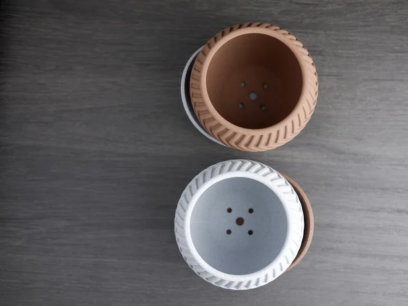 Chậu cây zig zag kèm đĩa hứng nước bao quanh - Image 6