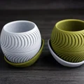 Chậu cây họa tiết lát cắt (sliced planter) · kèm đĩa hứng wrap-around - Thumbnail 5