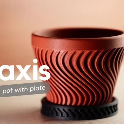 axis · chậu cây kèm đĩa lót
