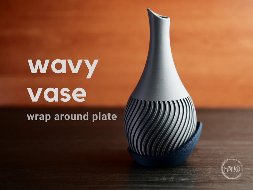 Bình hoa gợn sóng (wavy vase) · kèm đế wrap-around - Image 1