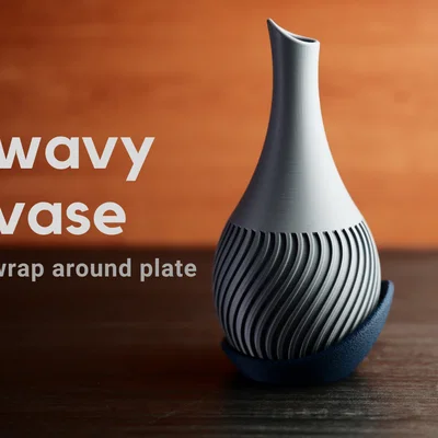 Bình hoa gợn sóng (wavy vase) · kèm đế wrap-around