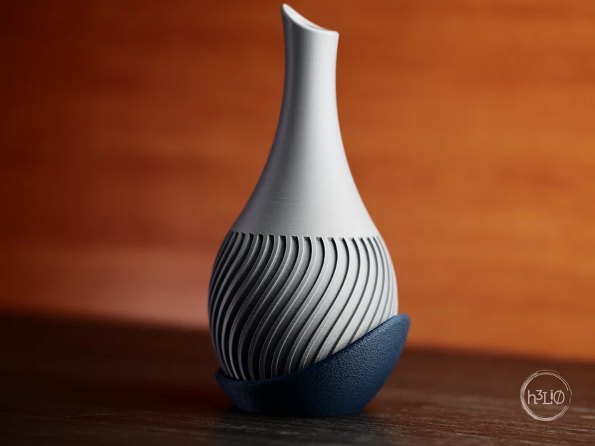 Bình hoa gợn sóng (wavy vase) · kèm đế wrap-around - Image 2