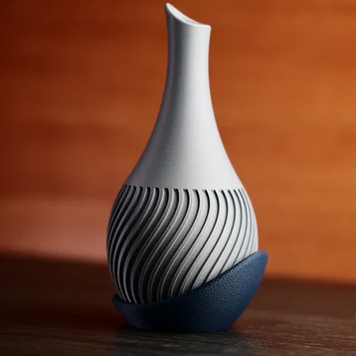 Bình hoa gợn sóng (wavy vase) · kèm đế wrap-around