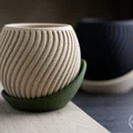 Chậu cây gợn sóng kèm đĩa hứng nước - Thumbnail 5