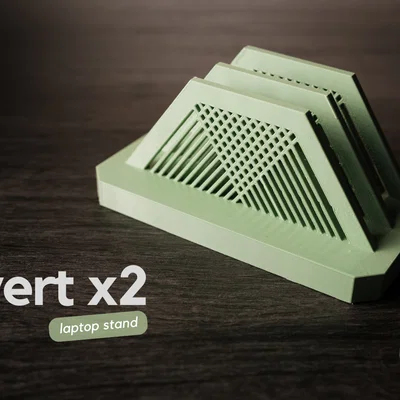 vert x2 · Đế dựng laptop đôi (vertical double laptop stand)
