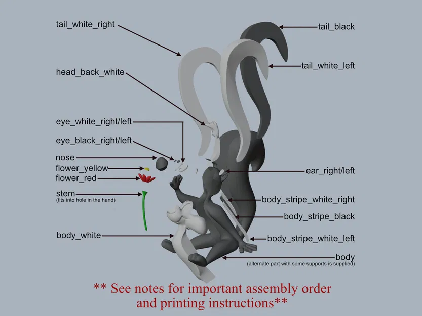 Mô hình in 3D Pepe Le Pew từ Looney Tunes - Image 2