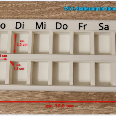 Hộp đựng thuốc Thứ 2 - Chủ Nhật (Sáng/Tối) - Pill Box