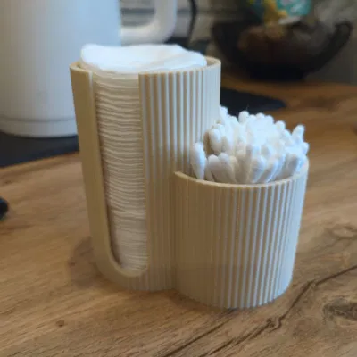 Khay đựng bông tẩy trang và tăm bông thiết kế sọc đẹp mắt