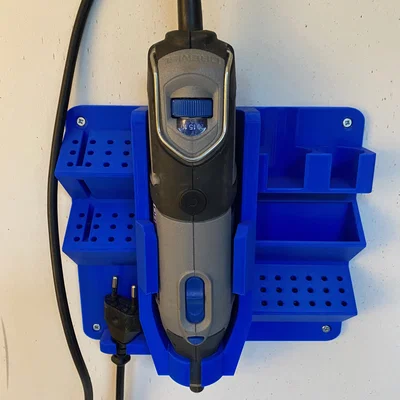 Giá treo tường cho Dremel 4000 kèm ngăn đựng mũi khoan