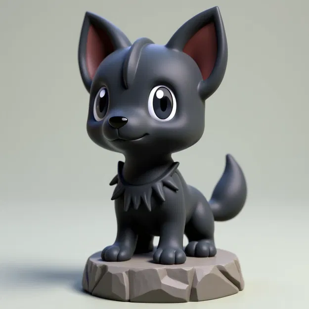 Mô hình chú sói chibi đáng yêu - File in 3D chất lượng cao - Image 1