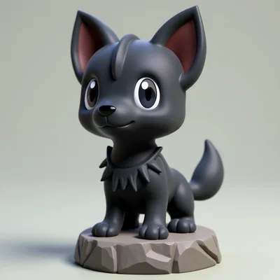 Mô hình chú sói chibi đáng yêu - File in 3D chất lượng cao