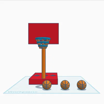 Mô hình cột bóng rổ mini để bàn kèm bóng - File in 3D sáng tạo