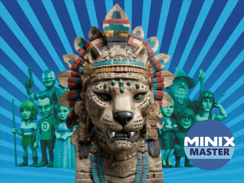 Mô hình tượng bán thân chiến binh báo đốm Aztec in 3D - Image 1