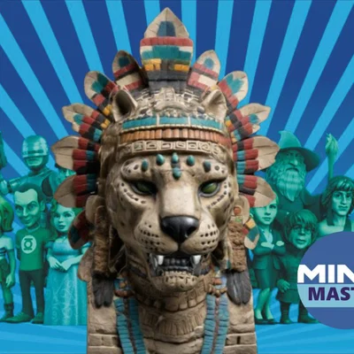 Mô hình tượng bán thân chiến binh báo đốm Aztec in 3D