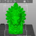 Mô hình tượng bán thân chiến binh báo đốm Aztec in 3D - Thumbnail 2