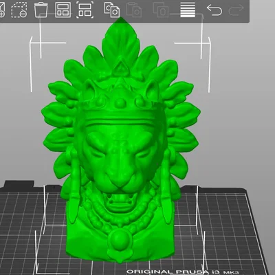 Mô hình tượng bán thân chiến binh báo đốm Aztec in 3D