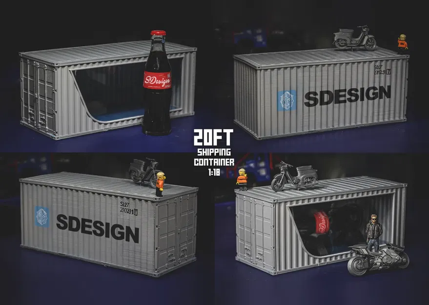 Mô hình Container Vận Chuyển 20ft (Tỉ lệ 1/18) - Image 1