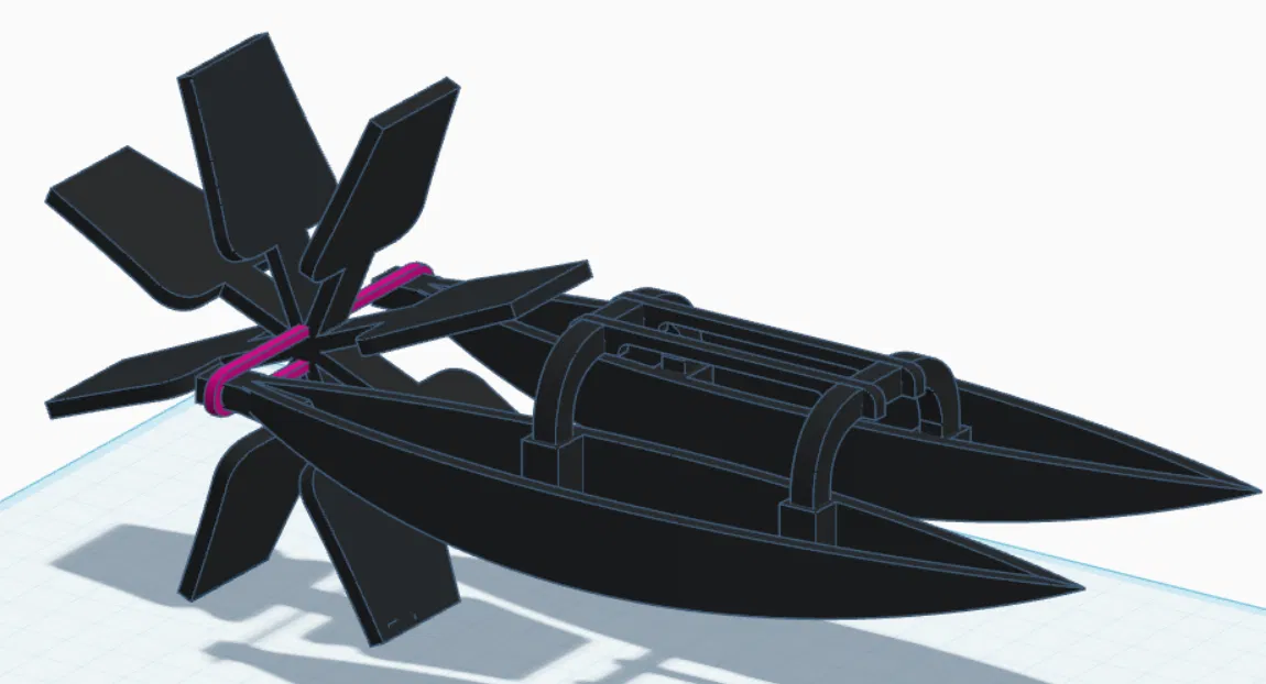 Mô hình thuyền Catamaran chạy bằng dây thun - Image 1