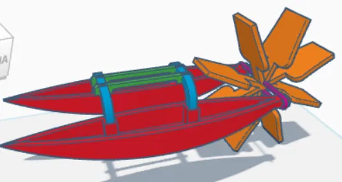 Mô hình thuyền Catamaran chạy bằng dây thun - Image 2