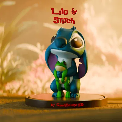 Mô hình nghệ thuật Stitch tinh nghịch và đáng yêu