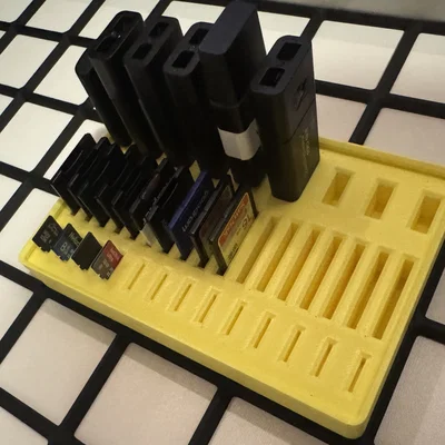 Khay đựng USB và thẻ nhớ SD chuẩn Gridfinity tiện dụng