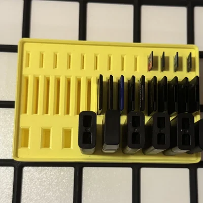 Khay đựng USB và thẻ nhớ SD chuẩn Gridfinity tiện dụng