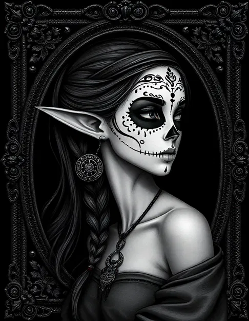 Mô hình 3D Elf Catrina cho ngày Halloween Day of the Dead - Image 1