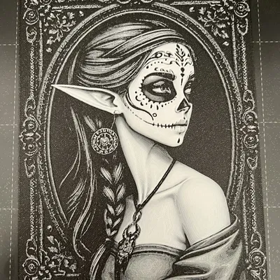 Mô hình 3D Elf Catrina cho ngày Halloween Day of the Dead