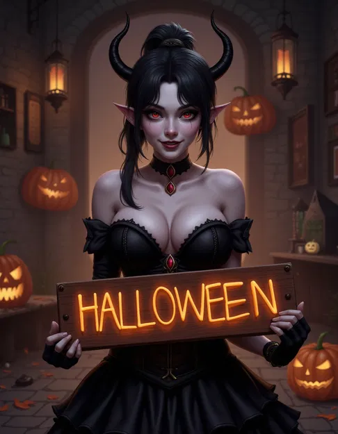 Mô hình cô nàng quỷ Halloween (Demon girl Halloween) - Image 3