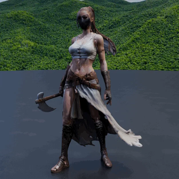 Mô hình Nữ chiến binh (Female warrior) cho in 3D - Image 1