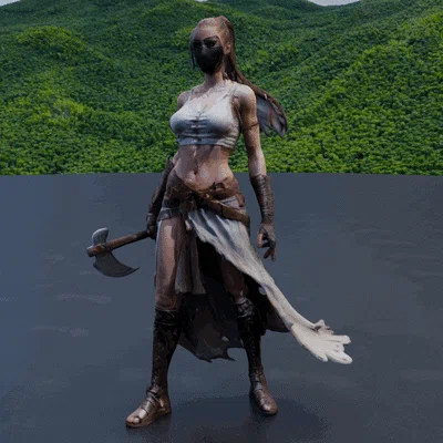 Mô hình Nữ chiến binh (Female warrior) cho in 3D