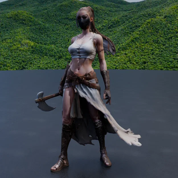 Mô hình Nữ chiến binh (Female warrior) cho in 3D - Image 3