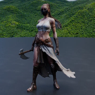 Mô hình Nữ chiến binh (Female warrior) cho in 3D