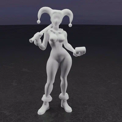 Mô hình 3D Harley Quinn ấn tượng - Tải ngay file STL chất lượng cao