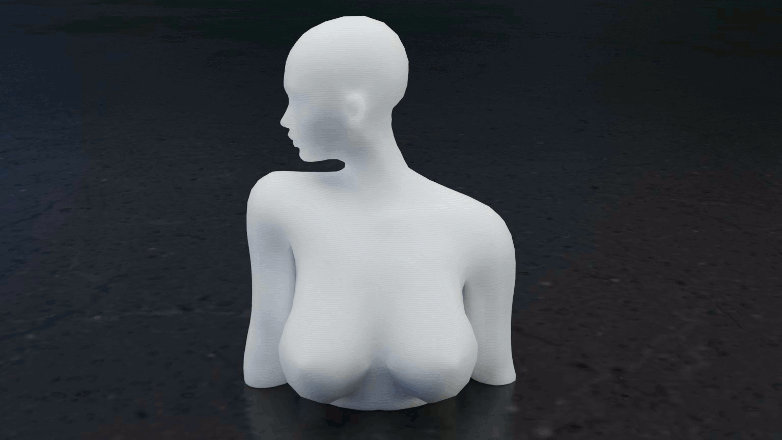 Tượng bán thân nữ nhân - Mô hình 3D trang trí nghệ thuật - Image 1