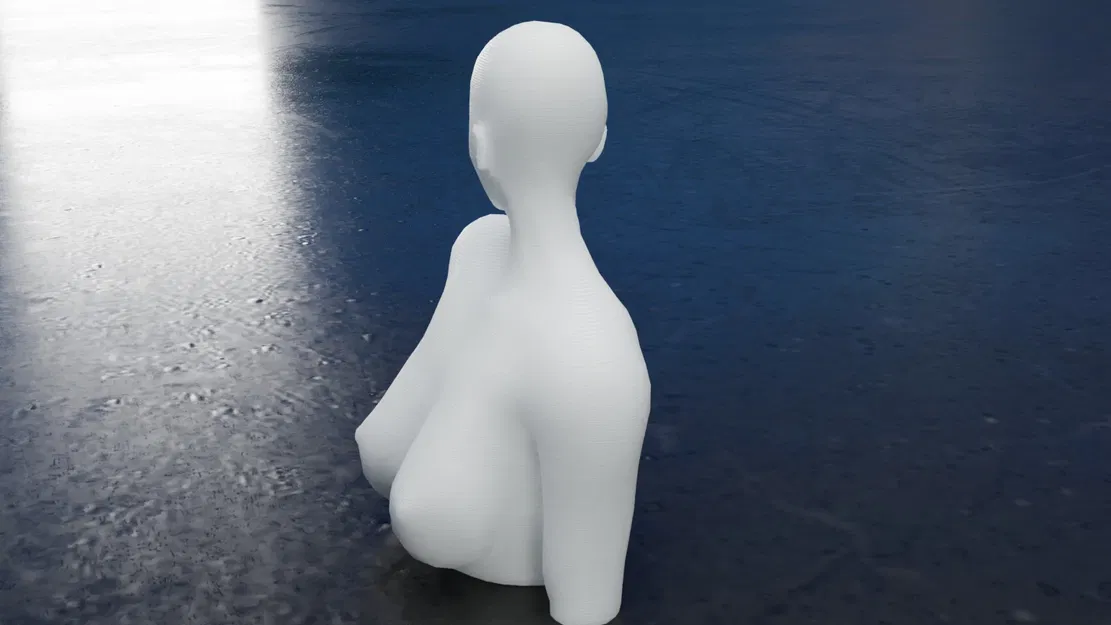 Tượng bán thân nữ nhân - Mô hình 3D trang trí nghệ thuật - Image 4