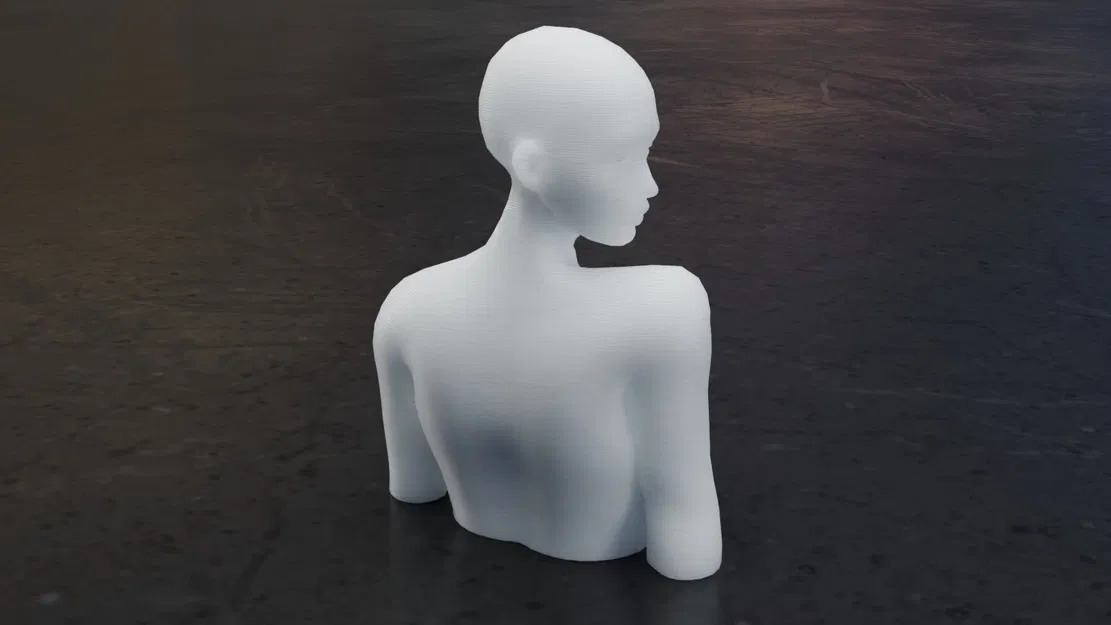 Tượng bán thân nữ nhân - Mô hình 3D trang trí nghệ thuật - Image 6