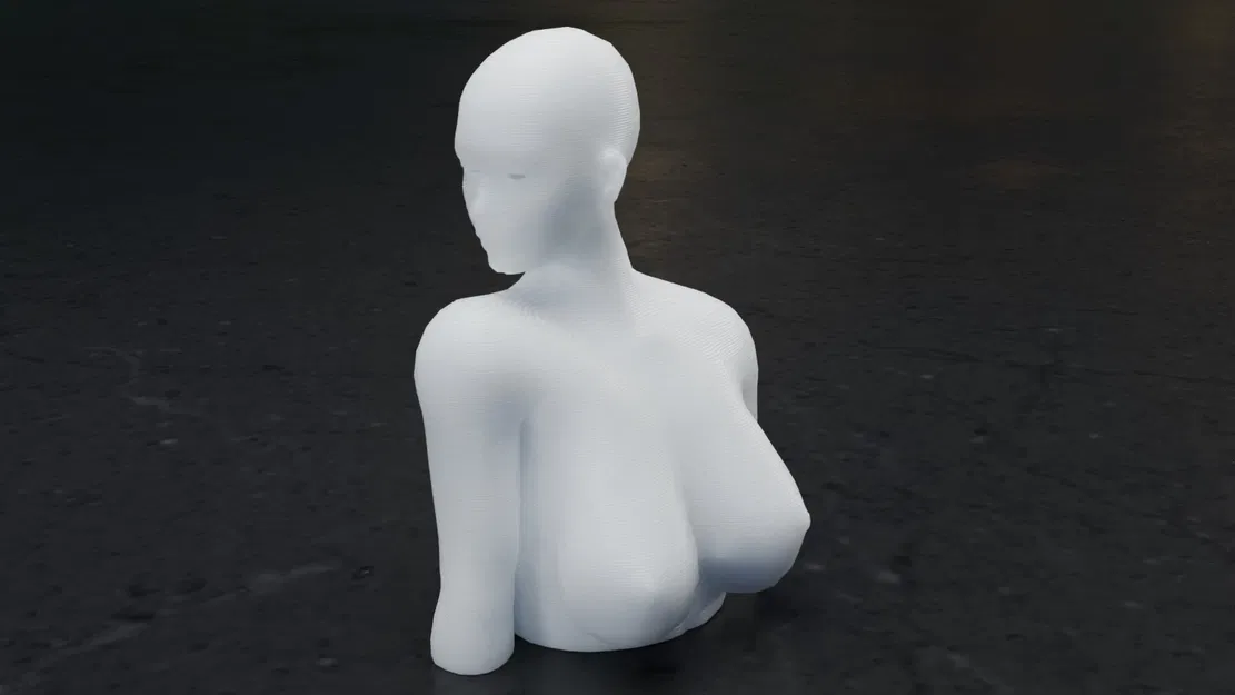 Tượng bán thân nữ nhân - Mô hình 3D trang trí nghệ thuật - Image 8