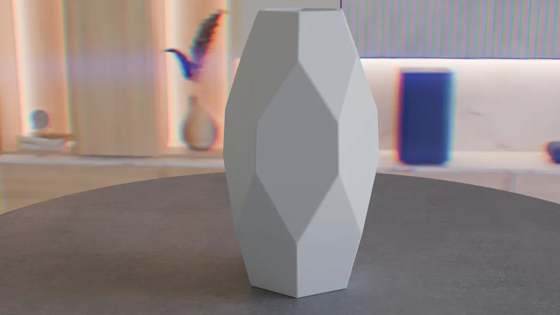 Mẫu lọ hoa trang trí hình học 3D (Geometric Vase) - Image 1