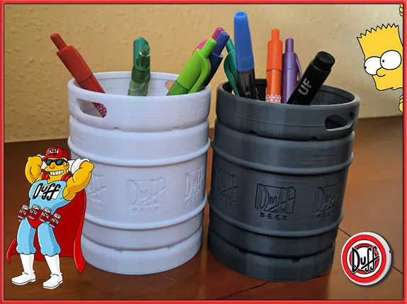 Mẫu ống cắm bút 3D hình thùng bia Duff siêu ngầu - Image 1