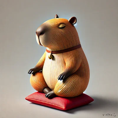 Mô hình Capybara thiền định in 3D trang trí bàn làm việc
