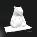Mô hình Capybara thiền định in 3D trang trí bàn làm việc - Thumbnail 2