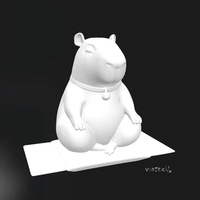 Mô hình Capybara thiền định in 3D trang trí bàn làm việc