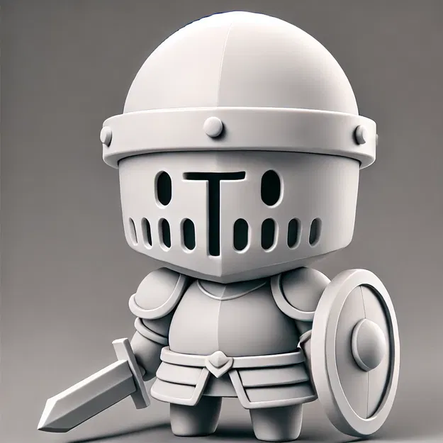 Mô hình hiệp sĩ tí hon (Cute Knight) - File in 3D dễ thương - Image 1