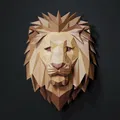 Mô hình đầu sư tử nghệ thuật Low Poly trang trí tường 3D - Thumbnail 2