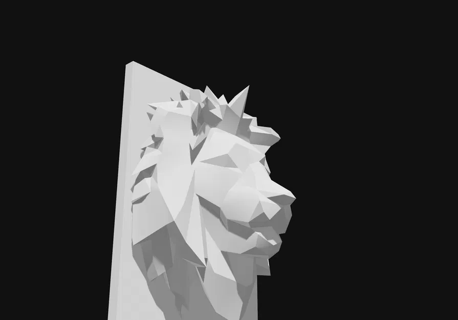 Mô hình đầu sư tử nghệ thuật Low Poly trang trí tường 3D - Image 4