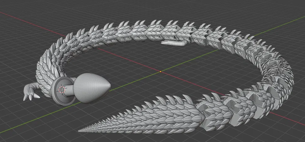 Mô hình rồng khớp nối 3D độc đáo (Articulated Dragon Plug) - Image 1