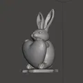 Mô hình 3D chú thỏ ôm trái tim trang trí Lễ Phục Sinh xinh xắn - Thumbnail 2