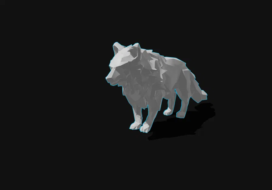 Mô hình cáo Bắc Cực (Arctic Fox) trang trí phong cách Low-poly 3D - Image 1