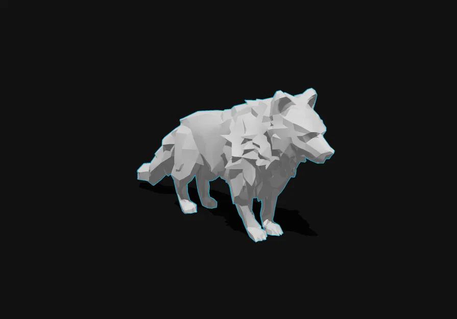Mô hình cáo Bắc Cực (Arctic Fox) trang trí phong cách Low-poly 3D - Image 2